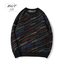 ##Special Price RLJT.JIN 2019 Quality street cotton pullover Hiphop letter meteor shower stripe men sweater Harajuku High street fashion clothes ##Special Price RLJT.JIN 2019 Quality street cotton pullover Hiphop letter meteor shower stripe men sweater Harajuku High street fashion clothes