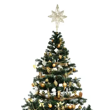 

1pcs Christmas Tree Toppers Golden Star Christmas Holiday Tree Topper Iron Star Festival Treetop Decor For Home Party