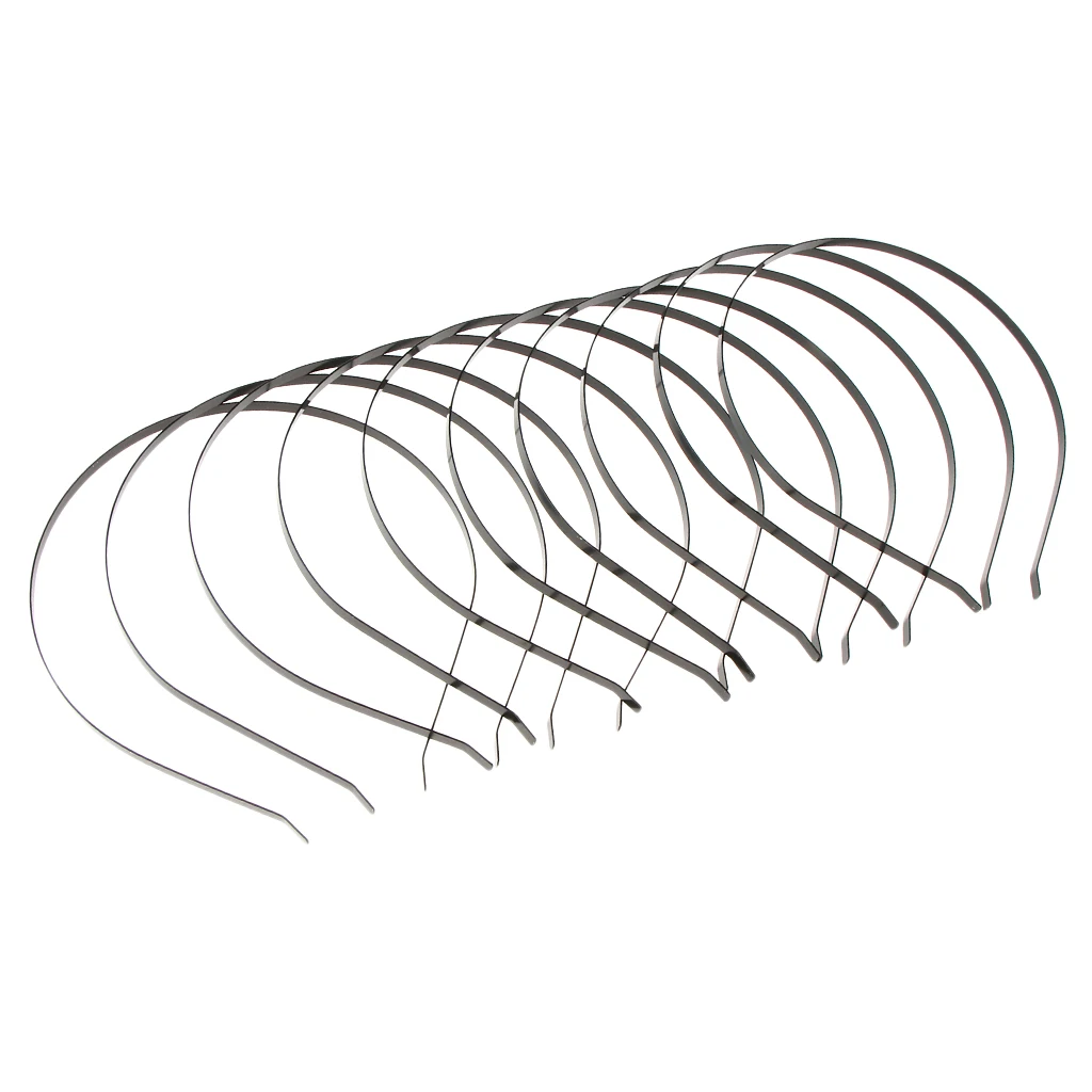 10 Pieces Plain Metal Headbands for Craft DIY Cat Ear Headband Floral Headpiece