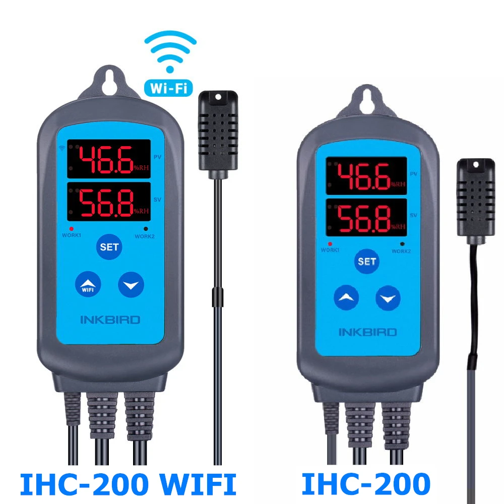 INKBIRD IHC-200 및 200 WiFi EU 소켓 및 플러그 스마트 습도 컨트롤러 가정용 가습 및 제습기 무료 앱