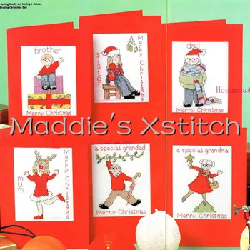 

CD100 14ct Cross Stitch Kit Card Package Greeting Card Needlework Counted Cross-Stitching Kits Christmas Gift FAMILY FUN