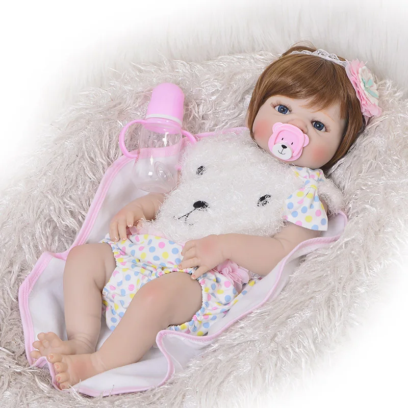 

23 Inch Cute Reborn Babies Girl Doll Full Silicone Vinyl Baby Realistic Reborn Princess Baby Toys Doll Boneca For Children Gifts