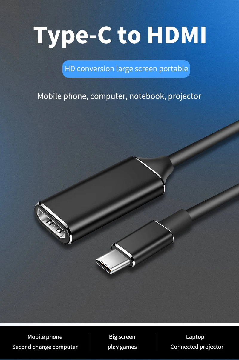 USB C к HDMI конвертер адаптер HD 4K Тип C к HDMI мульти монитор адаптер внешняя видеокарта для samsung Xiaomi huawei usb-c