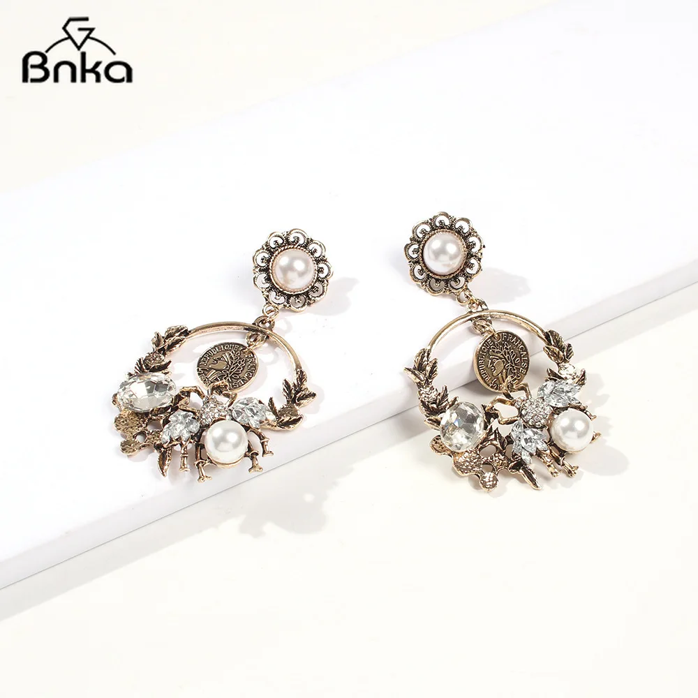Retro Dangle Earrings Tassel Jewelry Bohemia Women Girl Wedding Gifts Party Statement Pearl Hollow Ethnic 2020 new | Украшения и