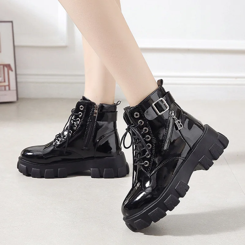 

Martin Boots Women's British-Style 2019 New Style Spring And Autumn Single Boots Versatile Thick Bottomed Extra High Short-heigh