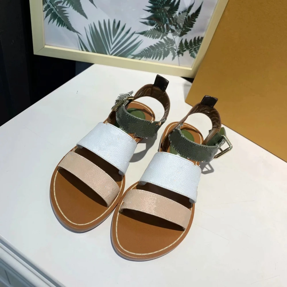 

Drop Ship High Quality Rivets Ladies Sandals Gladiator Buckle Strap Woman Brand Genuine Leather Summer Sandals Flat Heel