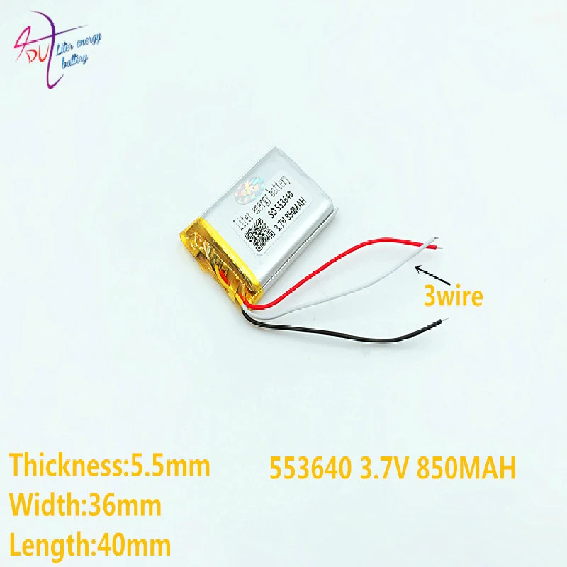 Литий ионный полимерный аккумулятор 3 7 в 850 мАч 553640 553540 для GPS mp3 mp4 mp5 dvd