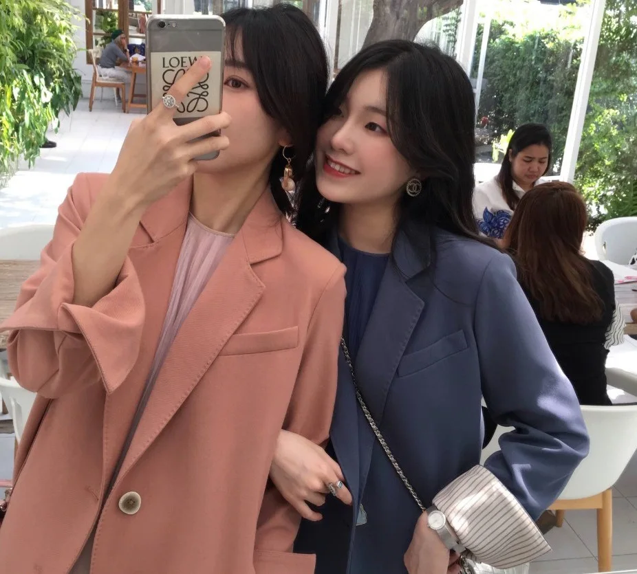 

2019 New Style Retro CHIC Online Celebrity Elegant Small Suit Sense of Design South Korea Black And White with Pattern Suit Jack