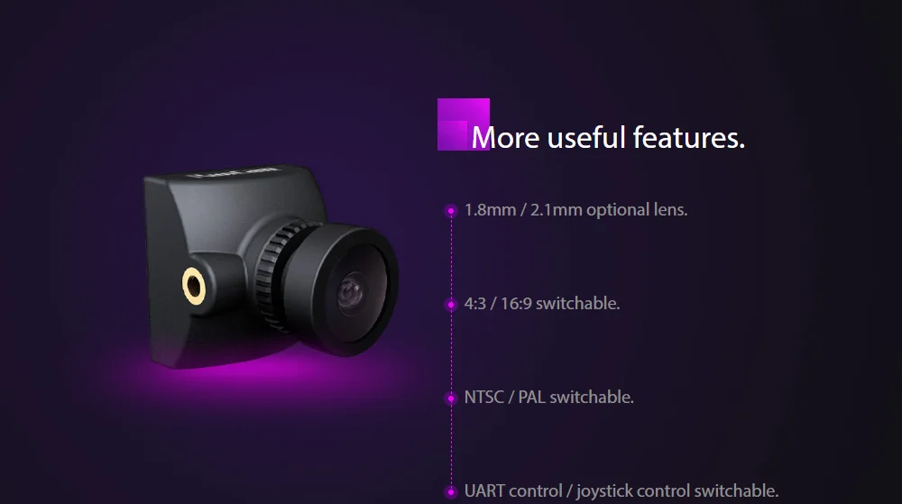 RunCam Racer 3 Mini FPV камера CMOS 1000TVL Super WDR 6ms латентность 1,8 мм/2,1 мм для FPV Racing Drone RC самолет