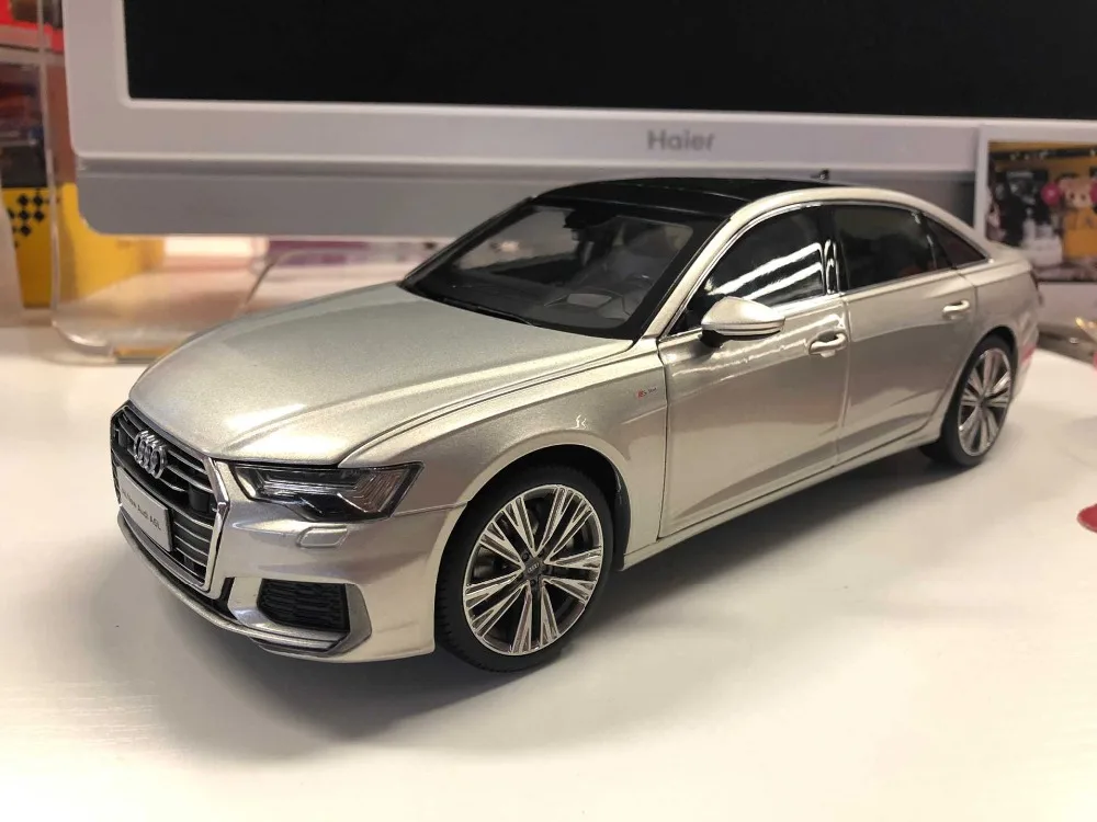 1:18 литая под давлением модель для Audi A6L Серебро Золото Седан сплав игрушечный автомобиль миниатюрная коллекция подарки A6 S6