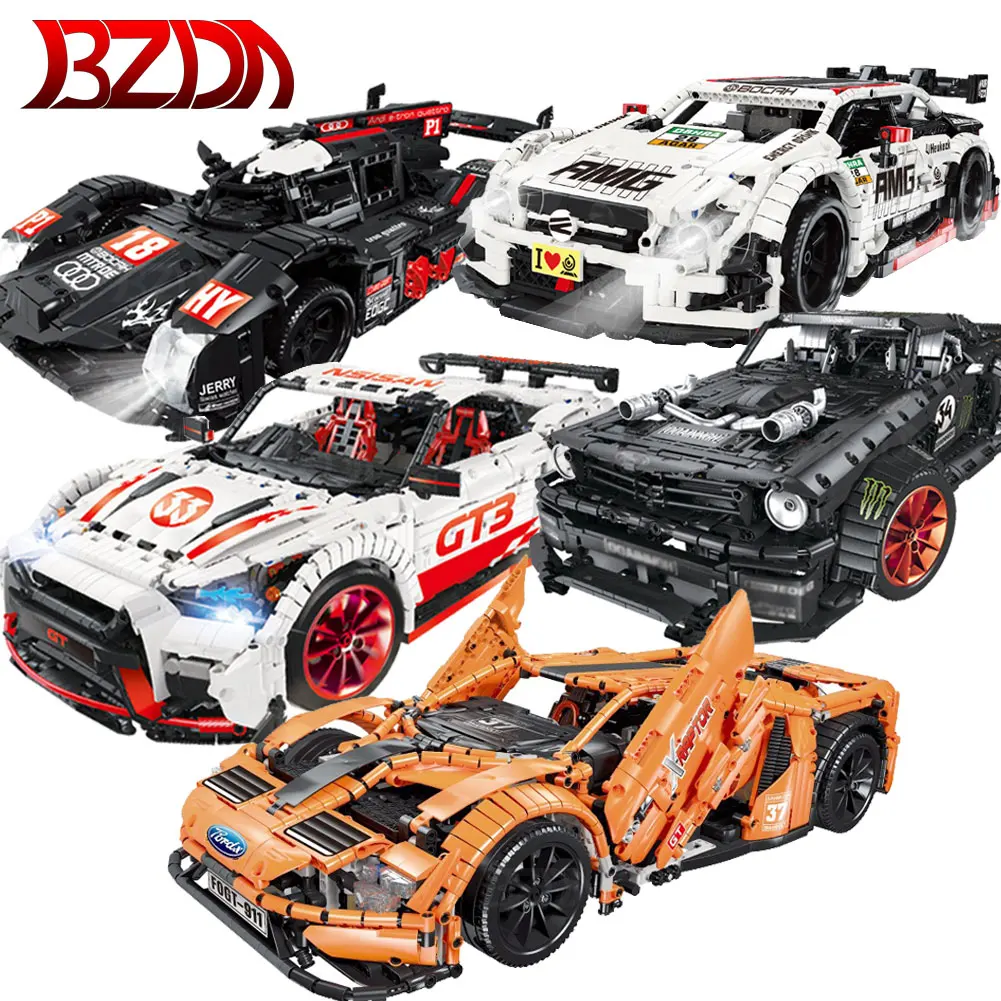 BZDA MOC пазл сборные гоночные строительные блоки технология спортивный автомобиль