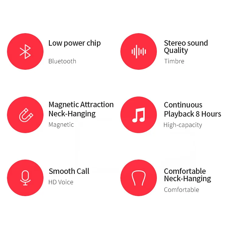 Q7 Bluetooth 5 0 Earphone 4D Sound Wireless Headset Neck hanging 135mAh large battery Magnetic Attraction for SmartPhone