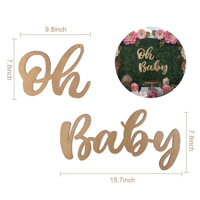 Baby Wood Wall Sticker Decoration Happy 1st Birthday Party Baby Shower Wall Background Decor For Home Gender Reveal Suppiles