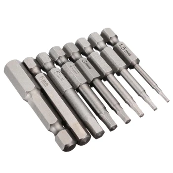 

New 8Pcs Magnetic Hexagon Screwdriver Bit S2 Steel 1/4 Inch Hex Shank Screw Drivers Set 50Mm Length H1.5-H8