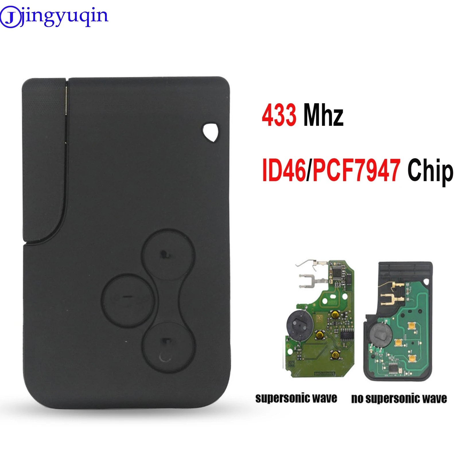 US $67.31 Jingyuqin 10ps 3 Button 433mhz Id46 Pcf7947 Chip Insert Small Blade Remote Smart Key Card For Renault Megane Scenic Grand