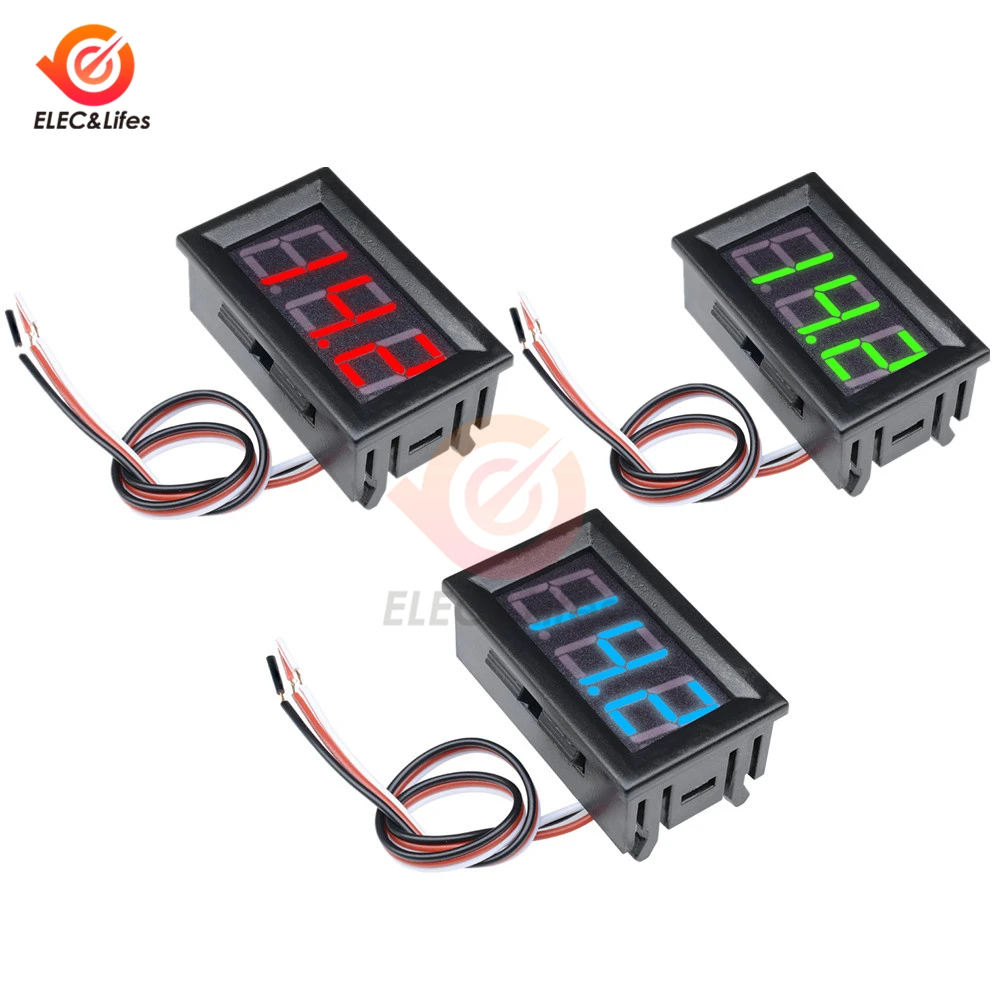 Цифровой вольтметр Электронный с 3 Проводами диапазон измерений 0-30 В постоянного