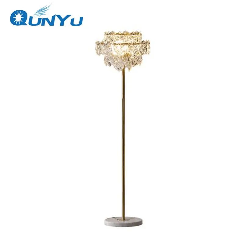 Post Modern All Copper Light Luxury Crystal Floor Lamp Modern