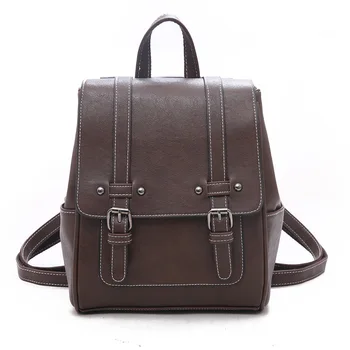

Classic Leisure Time Small Back Pu Trend Both Shoulders Packet Woman Backpack