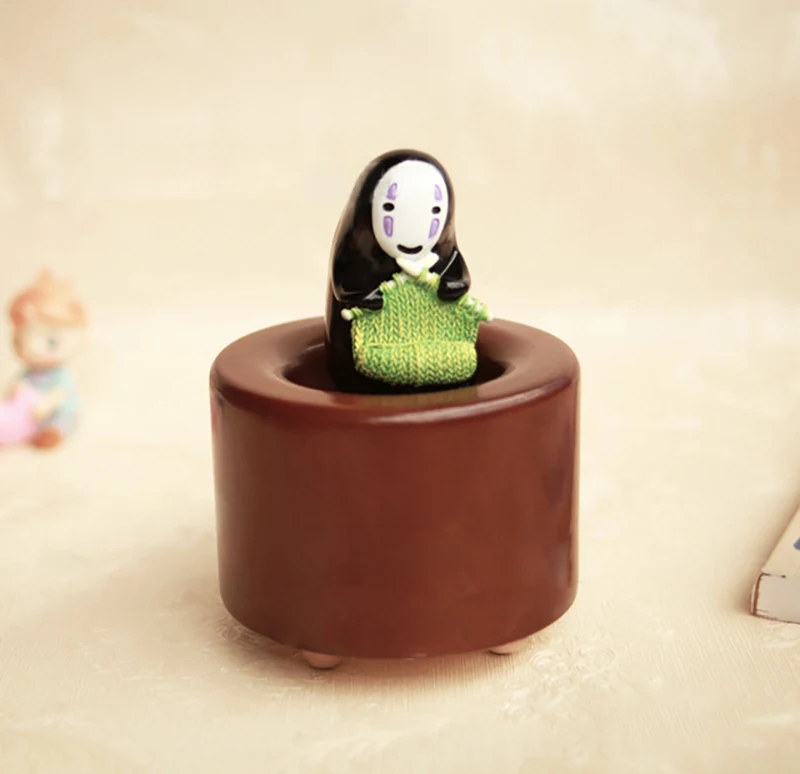 High Quality 12cm*8cm Muzic Box Faceless Male In The Palm Of The Music Box Series Mini Wood Funny Gift Christmas Decorations