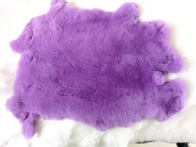 Высокое качество Классический Цвет Настоящий мех кролика Пелт натуральный кроличий мех Diy пушистый кожаный мех Diy украшения для дома - Цвет: violet
