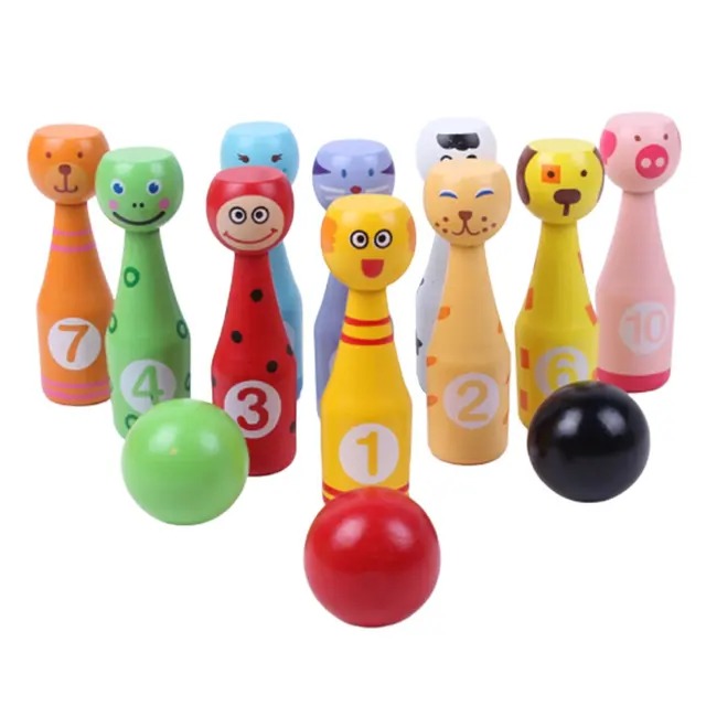 US $13.03 ChildrenS Educational Toys Large Cartoon Animal Bowling Toys Children Outdoor Leisure Quality Wood