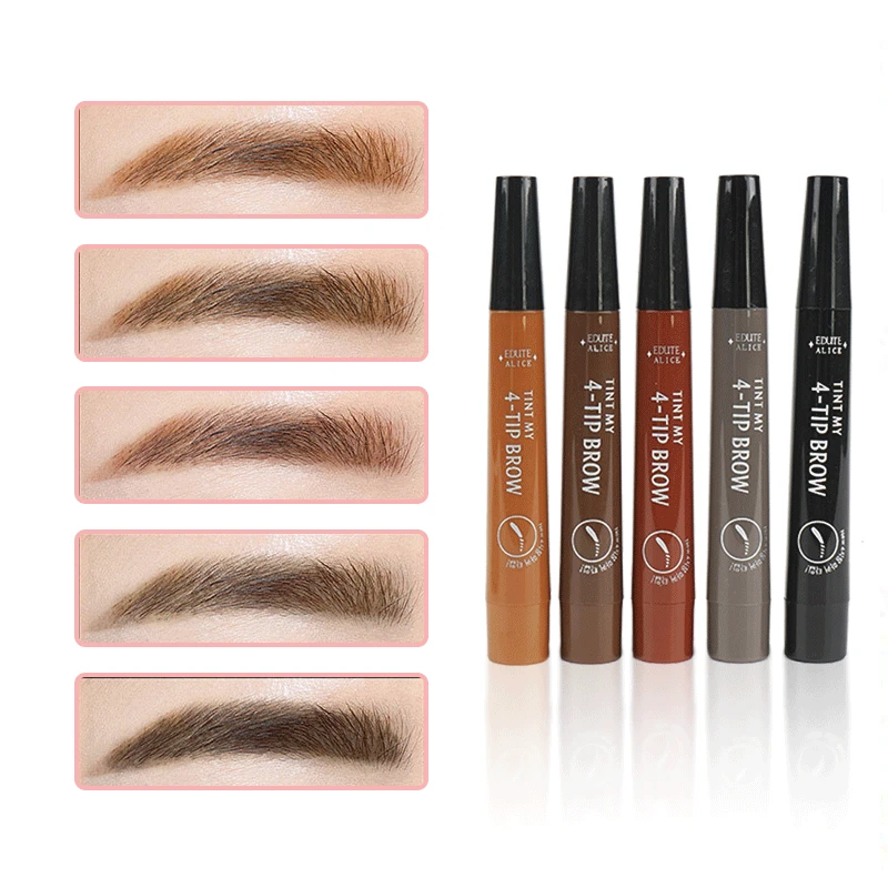 

Simulation Eyebrow Pencil Tint 4 Tip Liquid Brow Tattoo Pen 5 Colors Paint Makeup Eyebrows Waterproof Cosmetic Eye brow Liner