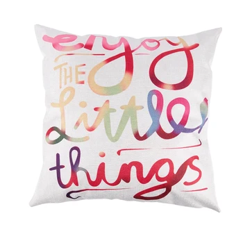 

Color Linen English Letter Pillow Case Cushion Cover