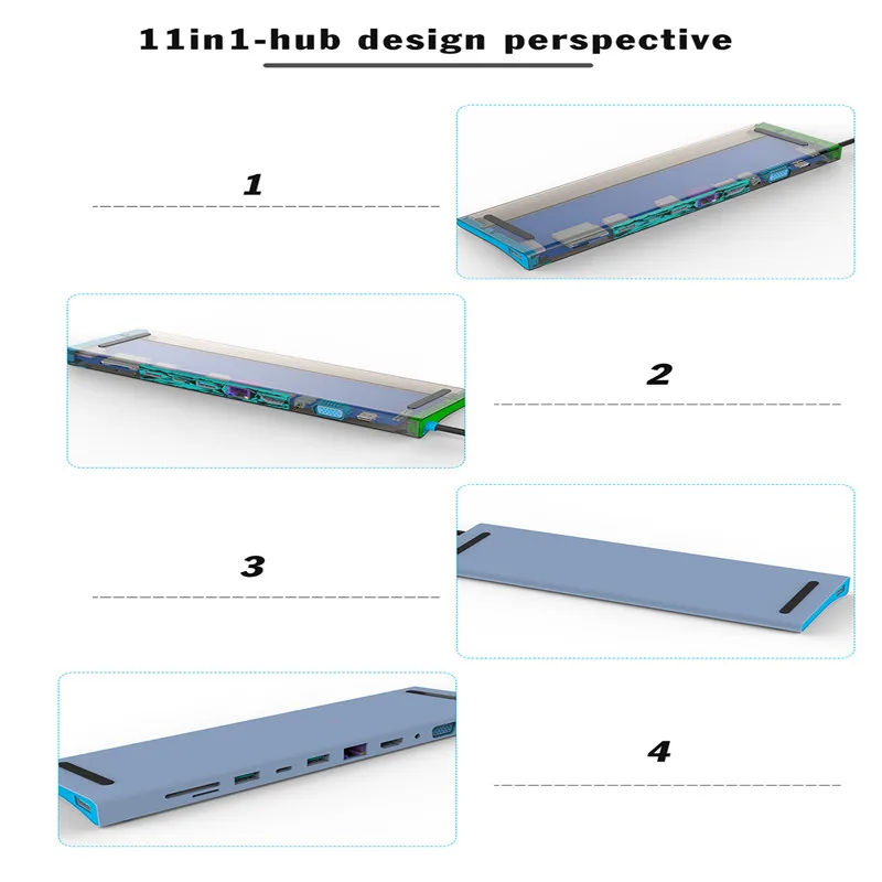 USB C концентратор адаптер тип-c до 5 Гбит/с USB 3,0*3 SD/TF карта HDMI RJ45 VGA PD зарядный конвертер для MacBook поддержка 87 Вт Быстрая зарядка