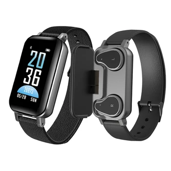 

Fitness Bracelet Smart Watch with Bluetooth Earphone Support Siri BT Call for IOS Android Phone Smart Band Call Message Reminder