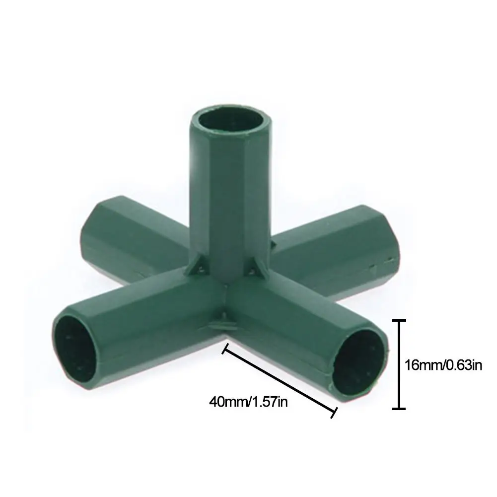 6Pcs Garden Structures PVC Fitting Connector 3 4 5 Way 16mm Build Heavy Duty Greenhouse Frame mysticall Grow House Corner Tube Connector 