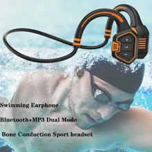 

Bone Conduction Earphone Wireless Ear Hook Sports Headphone IP68 Waterproof Bluetooth headset with Mic for Running Swimming