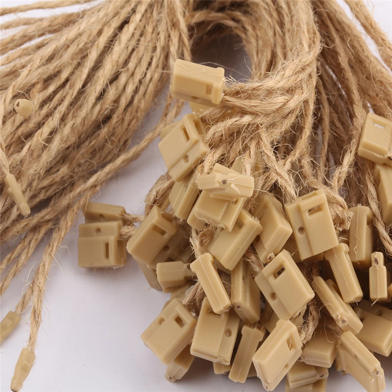 1000 pieces/lot jute hemp hang tag string in apparel 7 inches retro jute hang tag string cord for garment price label