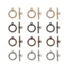 10-20Sets Tibetan Style Toggle Clasps for Jewelry Making DIY Flat Round Silver Golden Platinum Rose Gold Toggle 15x2mm Hole: 2mm ► Photo 3/6