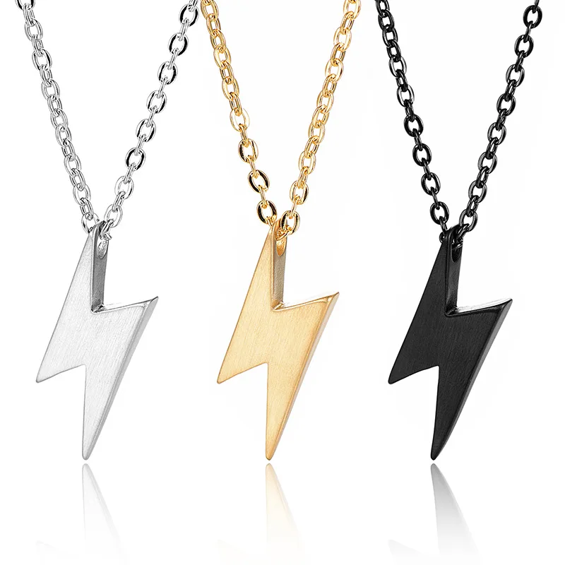 Retro Lightning Pendant Necklace For 