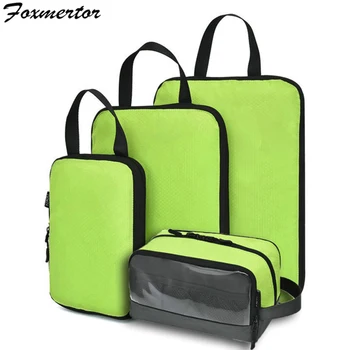 

Hot Sale Compressible storage bag set 3 piece Compression Packing Cube Travel Luggage Organizer foldable Travel Organizer Bag