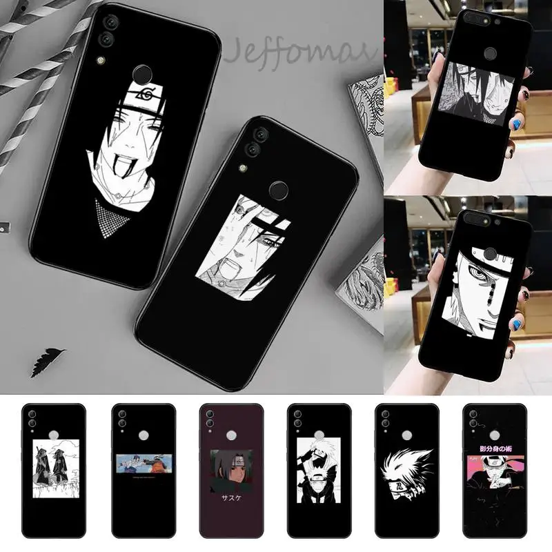 

Black Naruto Anime Pain Uchiha Sasuke Phone Case For Huawei Enjoy 7 7s 8 8e 9 9e 10 plus P8lite 2017 Honor 5a view9 play 3e