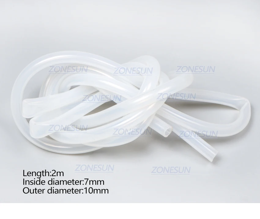ZONESUN длина 2 м внутренний диаметр 7 мм круглое соединение для труб для наполнения машины пластиковые трубы для электрической разливочной машины