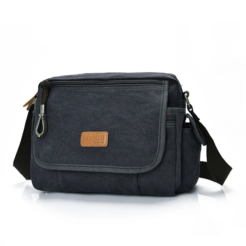 

New Style Retro Canvas Men's Bag Europe And America Fashion Men's Bag Men's Crossbody Bag Multi-functional Messenger Bag