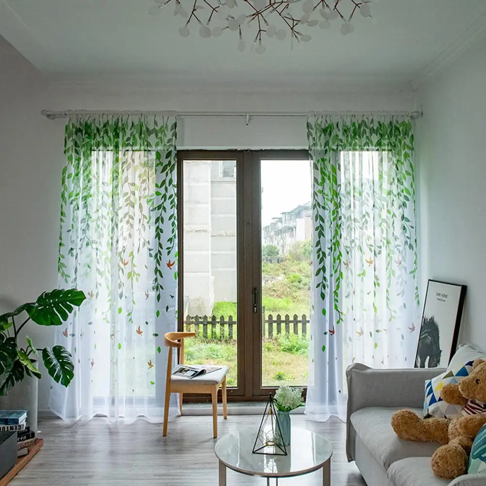 

140x250cm Bird Branch Window Curtain Bedroom Living Room Drape Home Hotel Decor