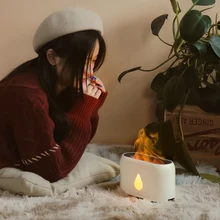 Humidificateur d'air avec simulation de flamme de 2022 ml, Machine d'aromathérapie, petite veilleuse d'ambiance, décoration pour chambre à coucher et salon, nouveauté 200