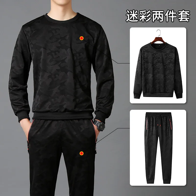

2019 Autumn And Winter New Style MEN'S Sweater Trousers Set Teenager Casual Running Sports Set Students Two-Piece Set