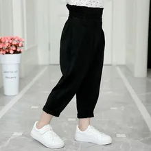 Спортивные штаны для девочек весна-осень г. Новые стильные свободные брюки для больших мальчиков 12 вязаные штаны в римском стиле 15