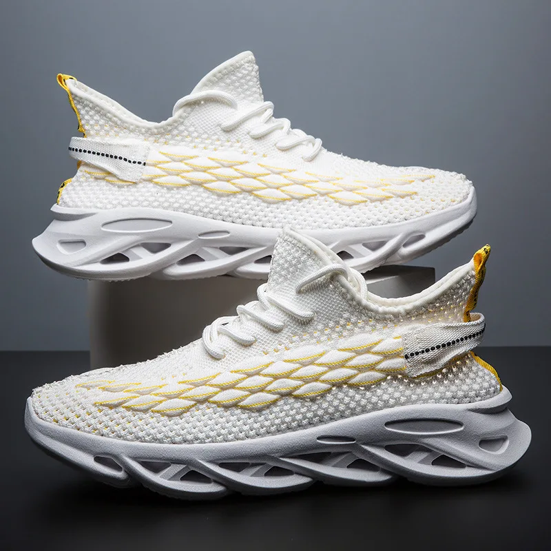 

Online Celebrity Linen Flower Color End 4D Scale Fly Woven MEN'S SHOES Hollow out Mesh Breathable Casual Shoes Lightweight Sport