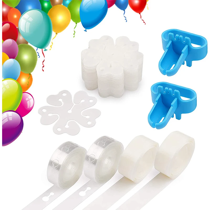 Kit Arco Di Palloncini Con 3 Rotoli Di Nastro E 3 Rotoli Di Colla A Puntini - Adesivi Forti E Rimovibili Per Decorazioni Feste