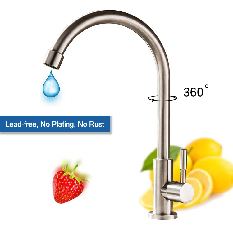 XUNSHINI Free Kitchen Faucet Single Handle Faucet Hot And Cold Mixer Tap for Kitchen Rubber Design  Deck Mounted Crane for Sinks