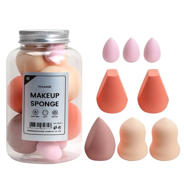 8PCS Colorful Gourd Beauty Egg Set Makeup Blender Water Drop Makeup Puff Set Cushion Cosmetic Sponge Tool Wet and Dry Use_voghion.com