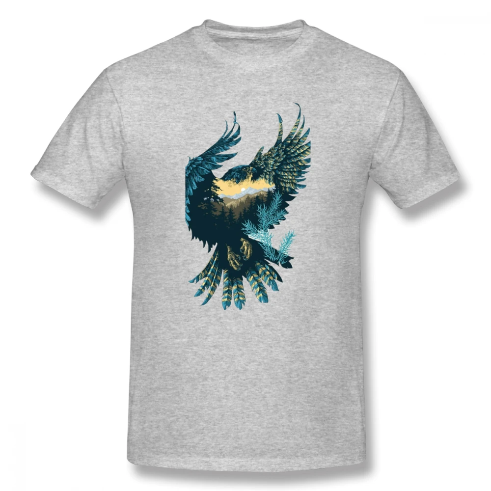 Flying Eagle print casual mens o-neck off white t shirts and fashion Men's Basic Short Sleeve T-Shirt