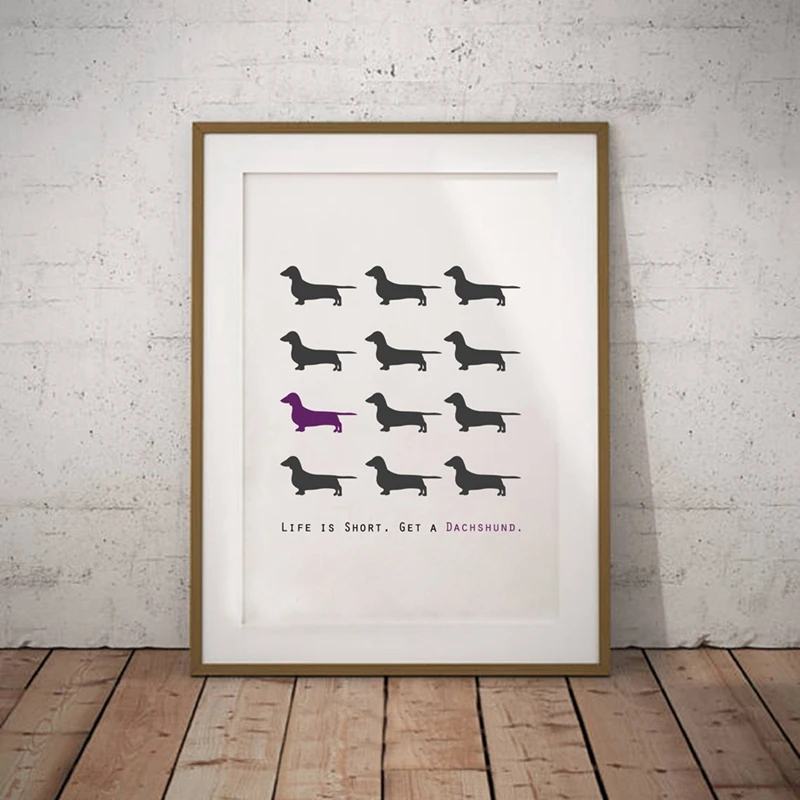 Dachshund-Dog-Canvas-Art-Print-and-Poster-Modern-Multi-Dachshund-Puppy-Dog-Wall-Picture-Canvas-Painting