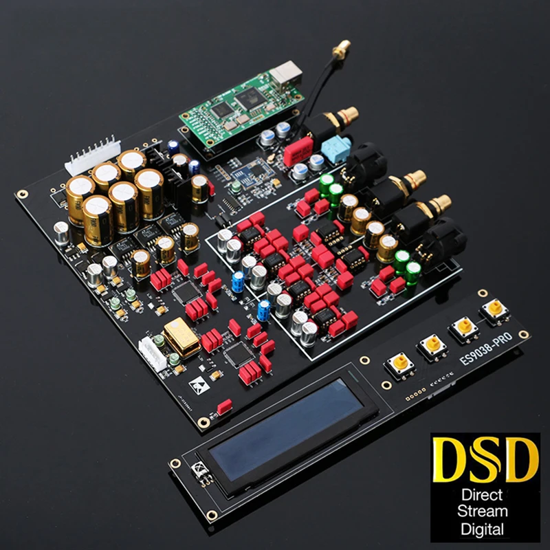 Двойной ES9038Pro декодер DAC без потерь оптический коаксиальный декодер 384 кГц DSD 512 Поддержка Bluetooth 5,0 USB с OLED дисплеем