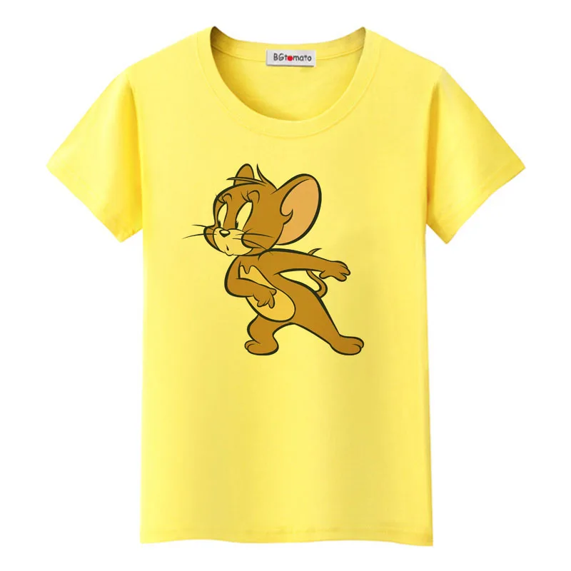 BGtomato, футболка, фильм, звезда, Джерри, мышь, kawaii, футболка, летняя, милая, милая, футболка, женская, дешевая, распродажа, брендовая, новая, мультяшная футболка